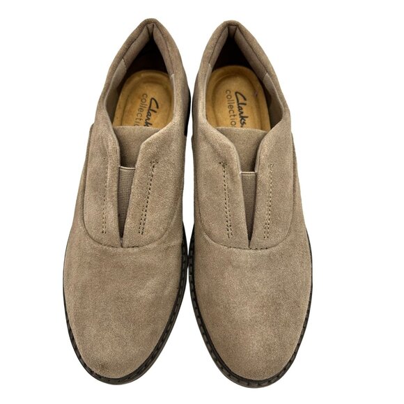 Clarks Collection Womens Faux Suede Slip-On Wedge Loafer Size 7 - Picture 1 of 10